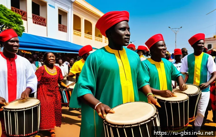 기니비사우의 독립기념일과 역사적 기념일 - A vibrant street parade in Bissau celebrating Guinea-Bissau&rsquo;s Independence Day, featuring diverse et...